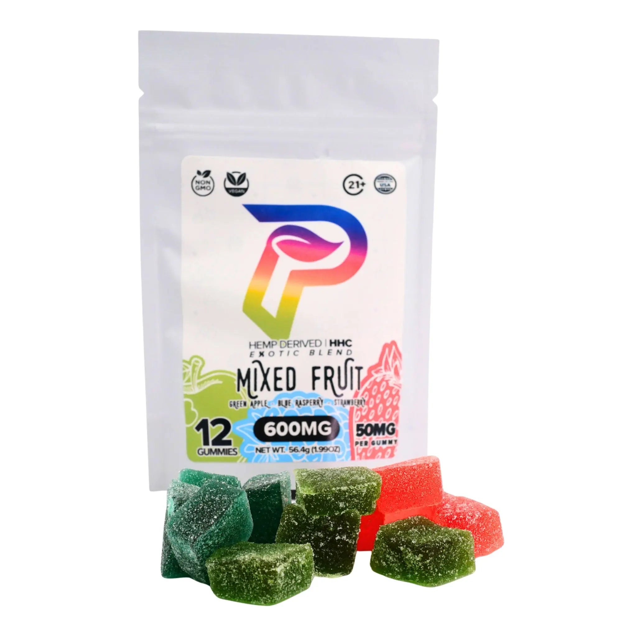 Puffy Parcel HHC Mixed Fruit Gummies: Exotic Blend (600mg) Puffy Parcel