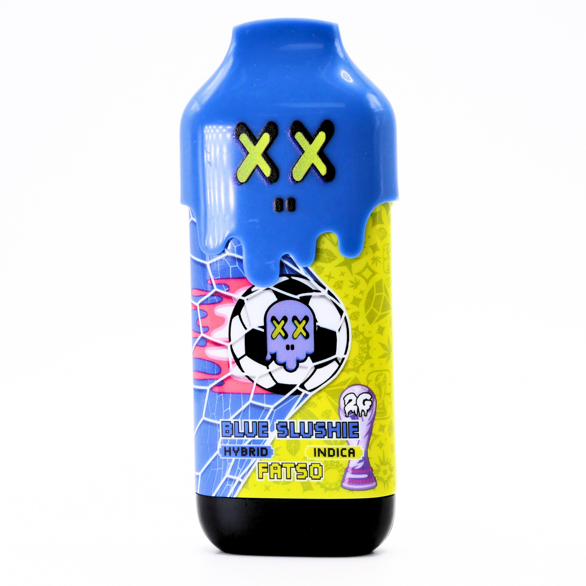 Limited World Cup Pack Man Liquid Diamonds + Live Resin Vape: Blue Slushie (Hybrid) X Fatso (Indica) Puffy Parcel