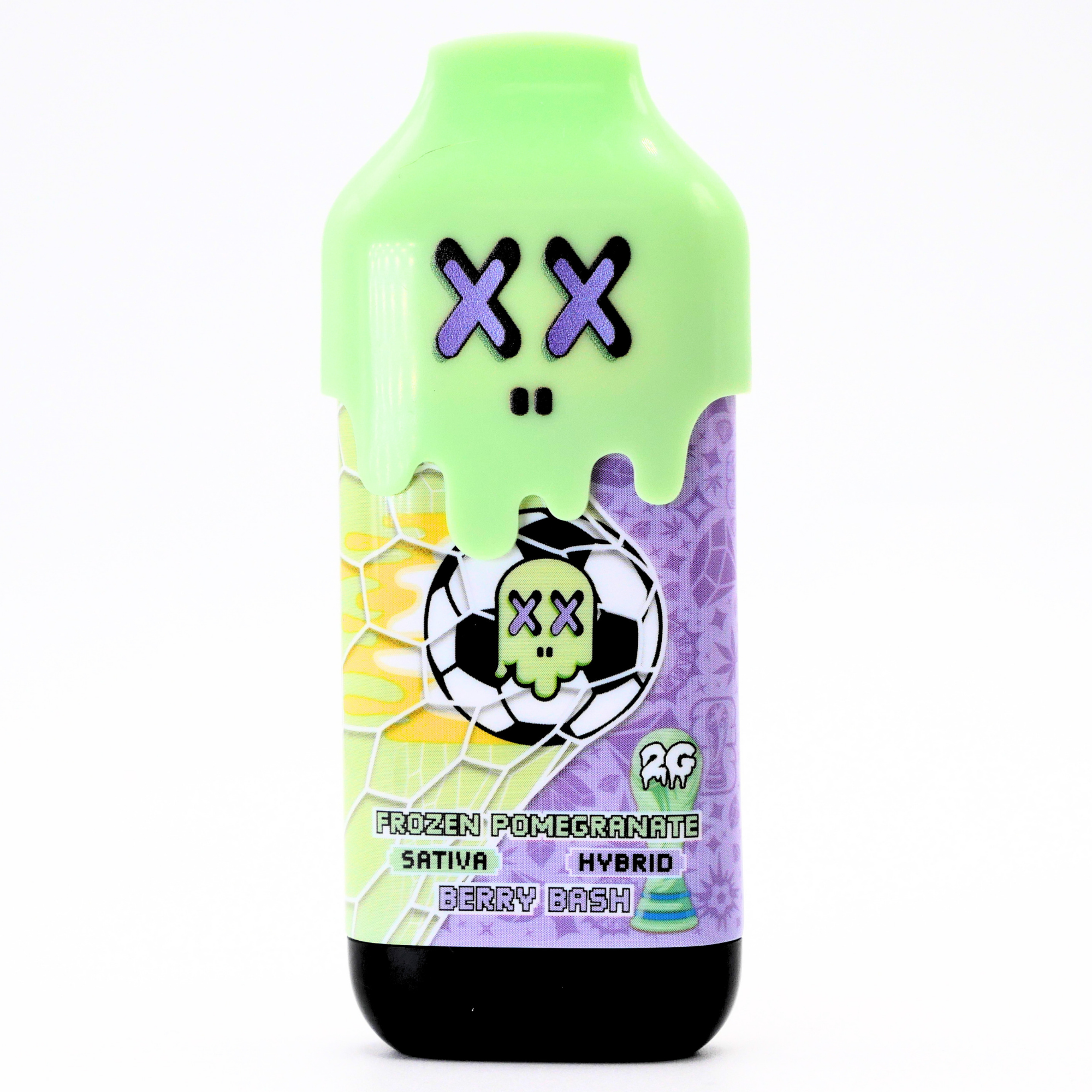 Limited World Cup Pack Man Liquid Diamonds + Live Resin vape: Frozen Pomegranate (Sativa) x Berry Bash (Hybrid) Puffy Parcel