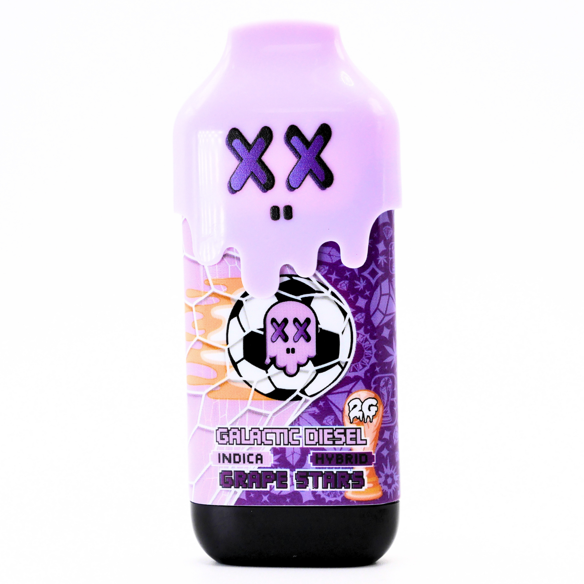 Limited World Cup Pack Man Liquid Diamonds + Live Resin Vape:Galactic Diesel (Indica) + Grape Stars (Hybrid)(2g) Puffy Parcel