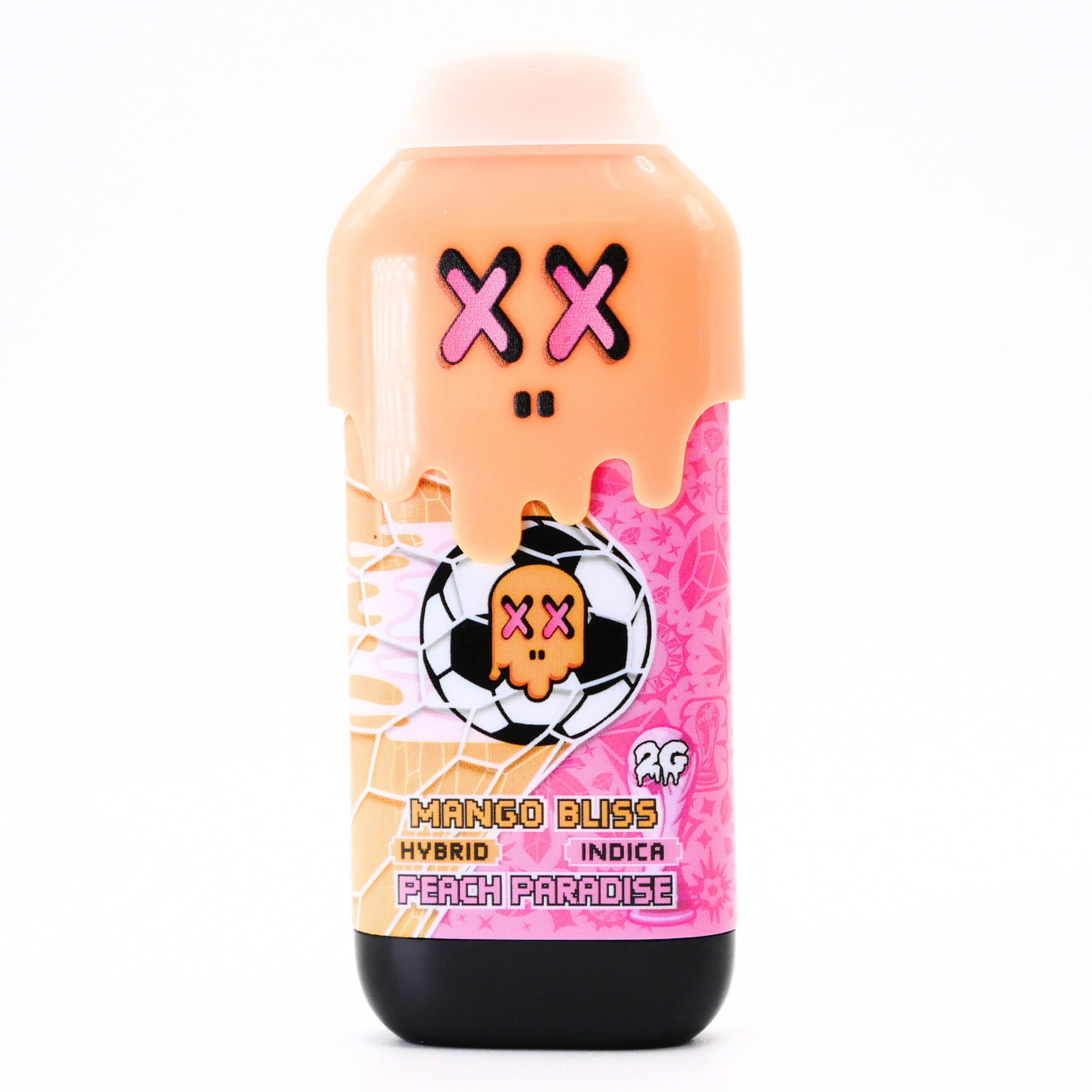 Limited World Cup Pack Man Liquid Diamonds + Live Resin Vape: Mango Bliss (Hybrid) x Peach Paradise (Indica)(2g) Puffy Parcel