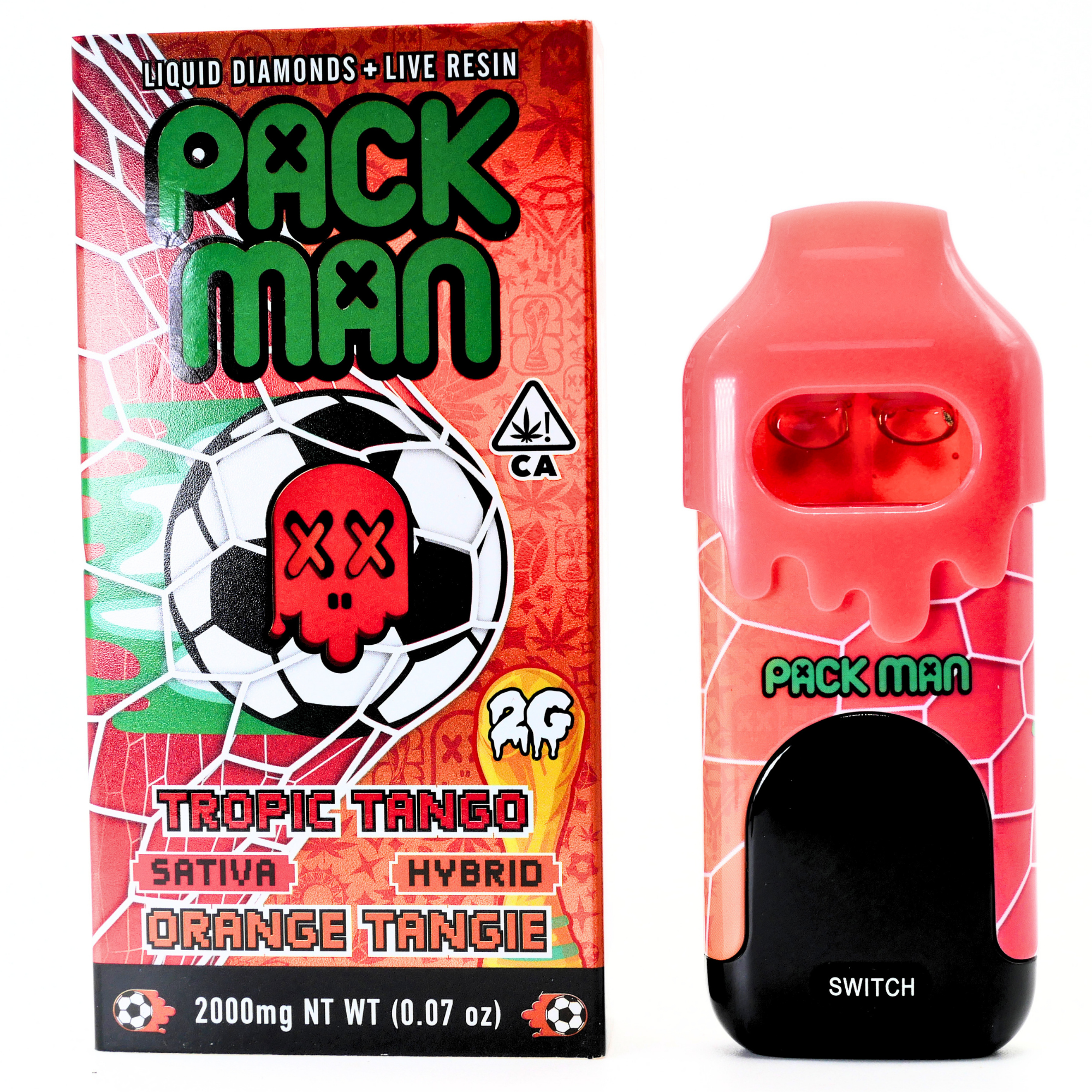 Limited World Cup Pack Man Liquid Diamonds + Live Resin Vape: Tropic Tango X Orange Tangie Puffy Parcel