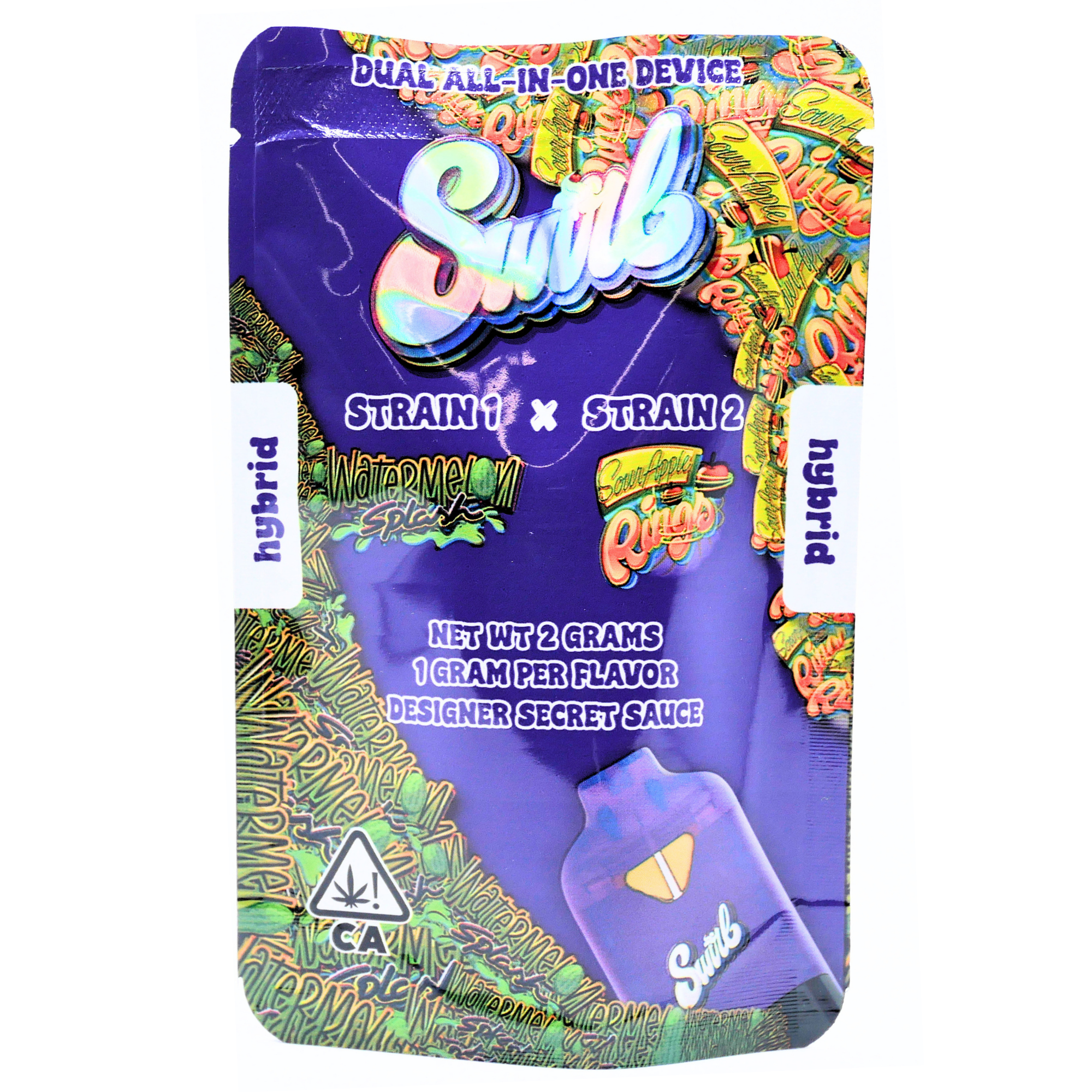 Swirl 2G Dual Chamber Disposable | Watermelon Splash × Sour Apple Rings Puffy Parcel