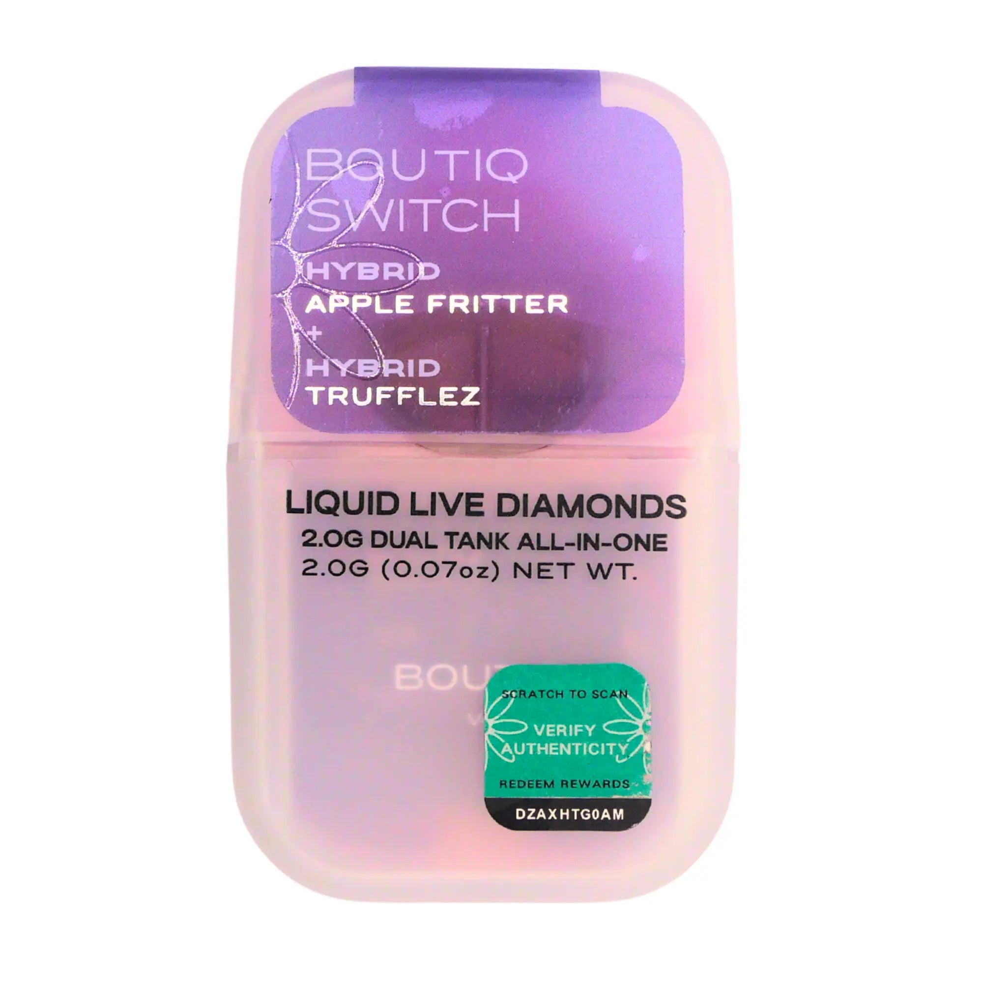 Boutiq Switch Liquid Live Diamonds disposable vape: Apple Fritter + Trufflez (2g) - Puffy Parcel