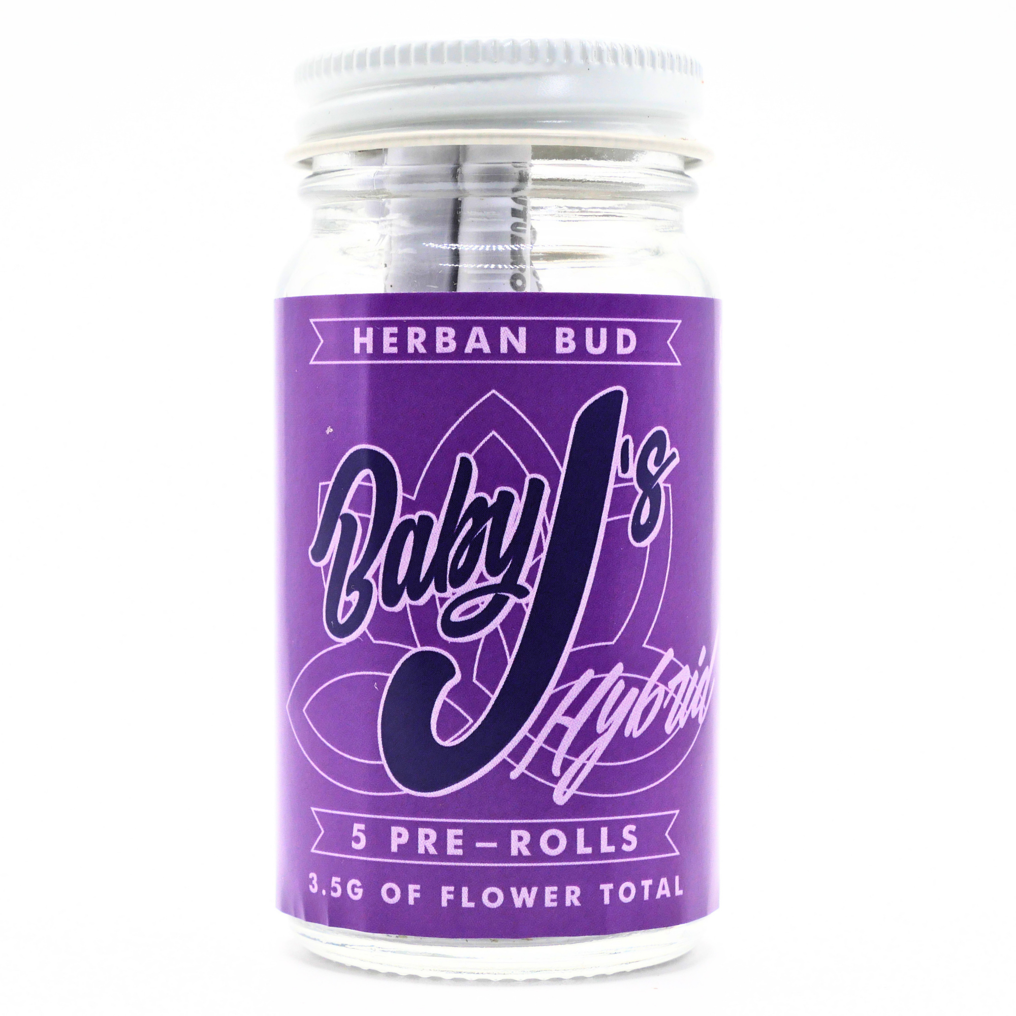 Herban Bud Baby J's 5-pack pre-rolls: Sherbacio [Hybrid](3.5g) Puffy Parcel