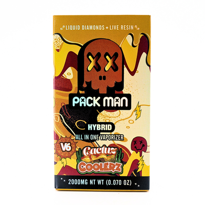 Pack Man Liquid Diamonds + Live Resin vape: Cactuz Coolerz Puffy Parcel
