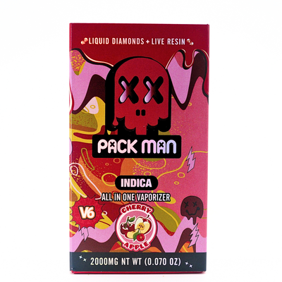 Pack Man Liquid Diamonds + Live Resin vape: Cherry Apple (2g) Puffy Parcel