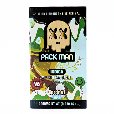 Pack Man Liquid Diamonds + Live Resin vape: Coconut Milk (2g) Puffy Parcel