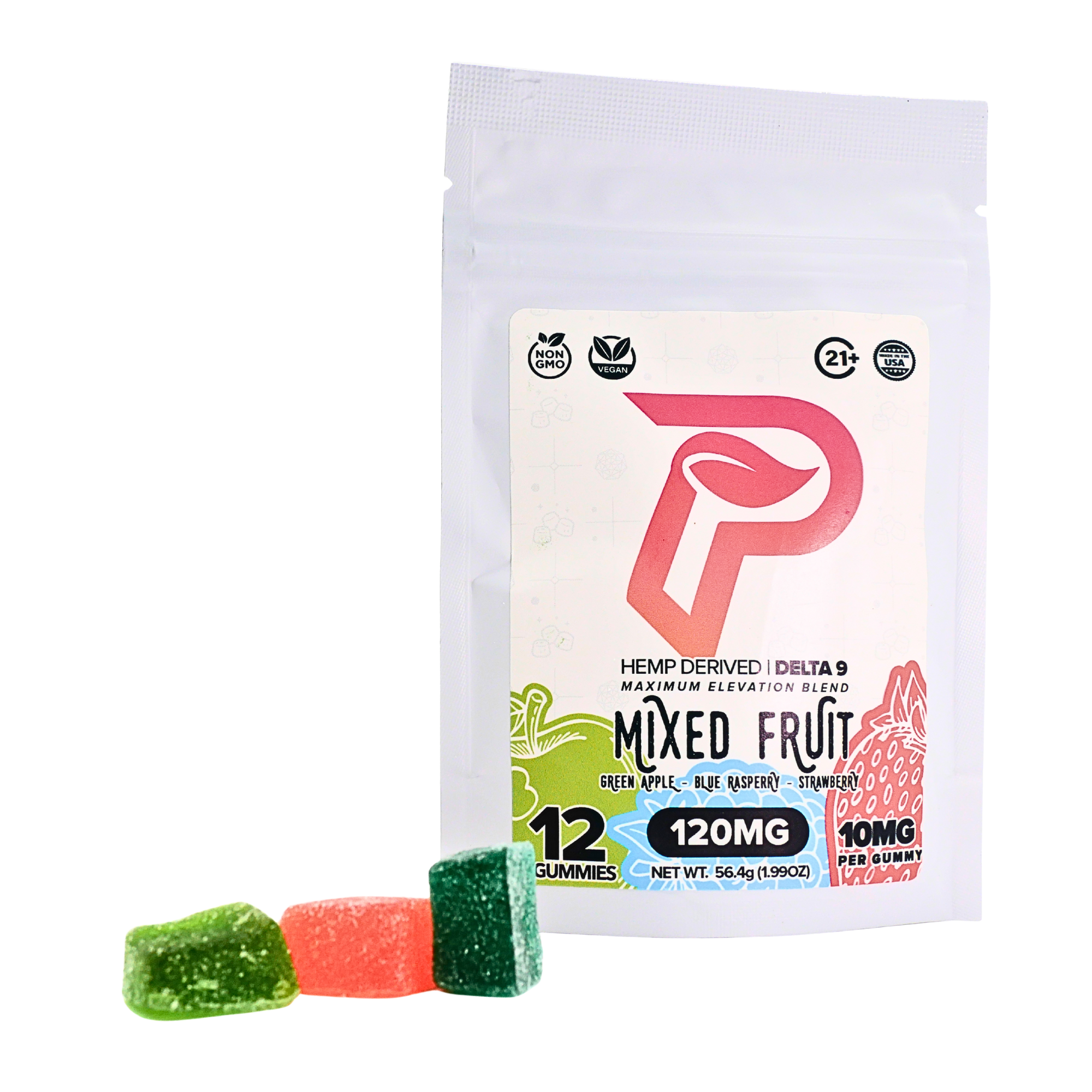Puffy Parcel Delta 9 Mixed Fruit Gummies: Maximum Elevation Blend (120mg)