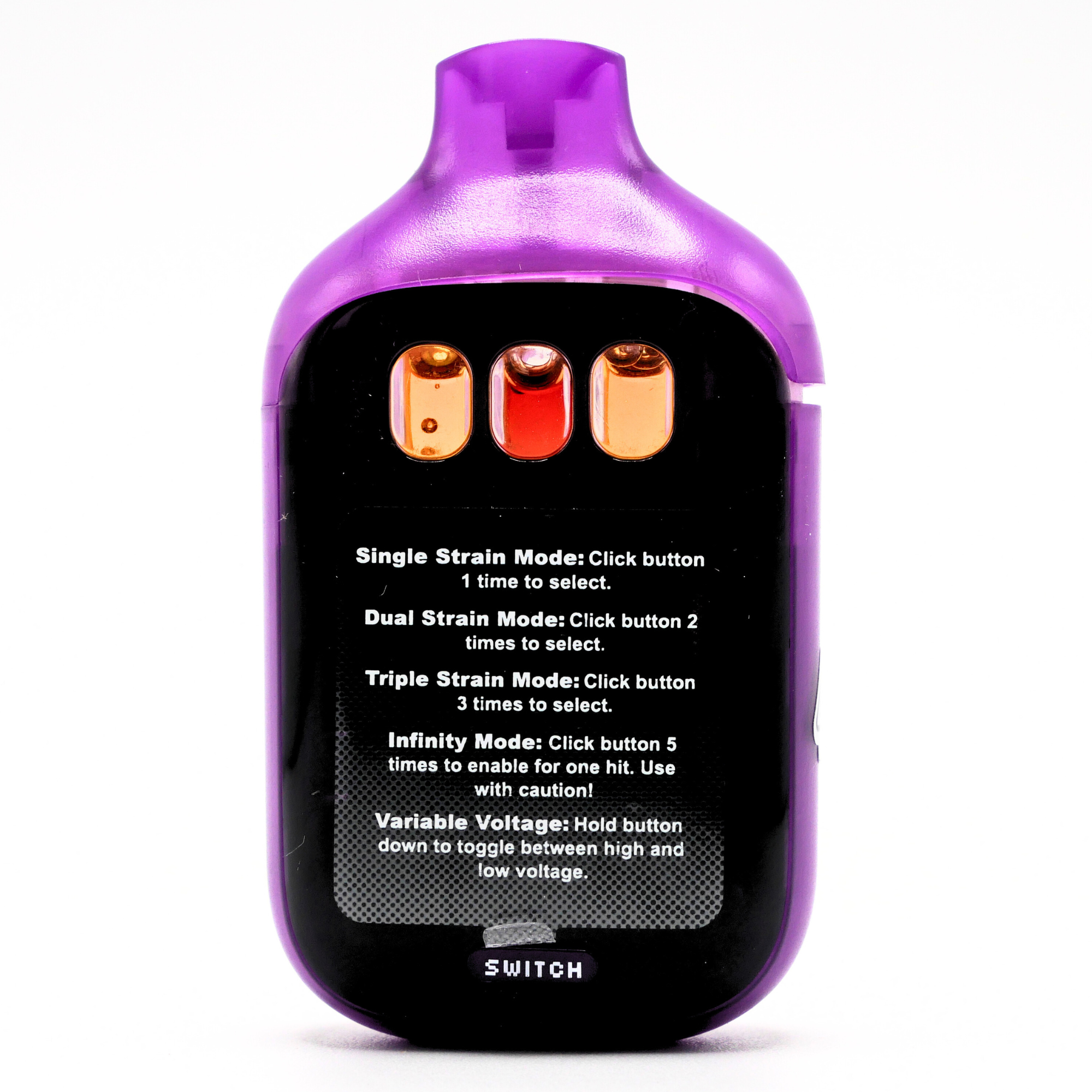 Boutiq Switch Liquid Live Diamonds rechargeable vape: Grape Soda + Glow Berry + Cherry Pie (2g) Puffy Parcel