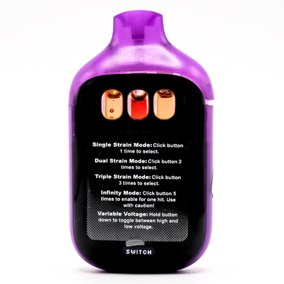 Boutiq Switch Liquid Live Diamonds rechargeable vape: Grape Soda + Glow Berry + Cherry Pie (2g) Puffy Parcel