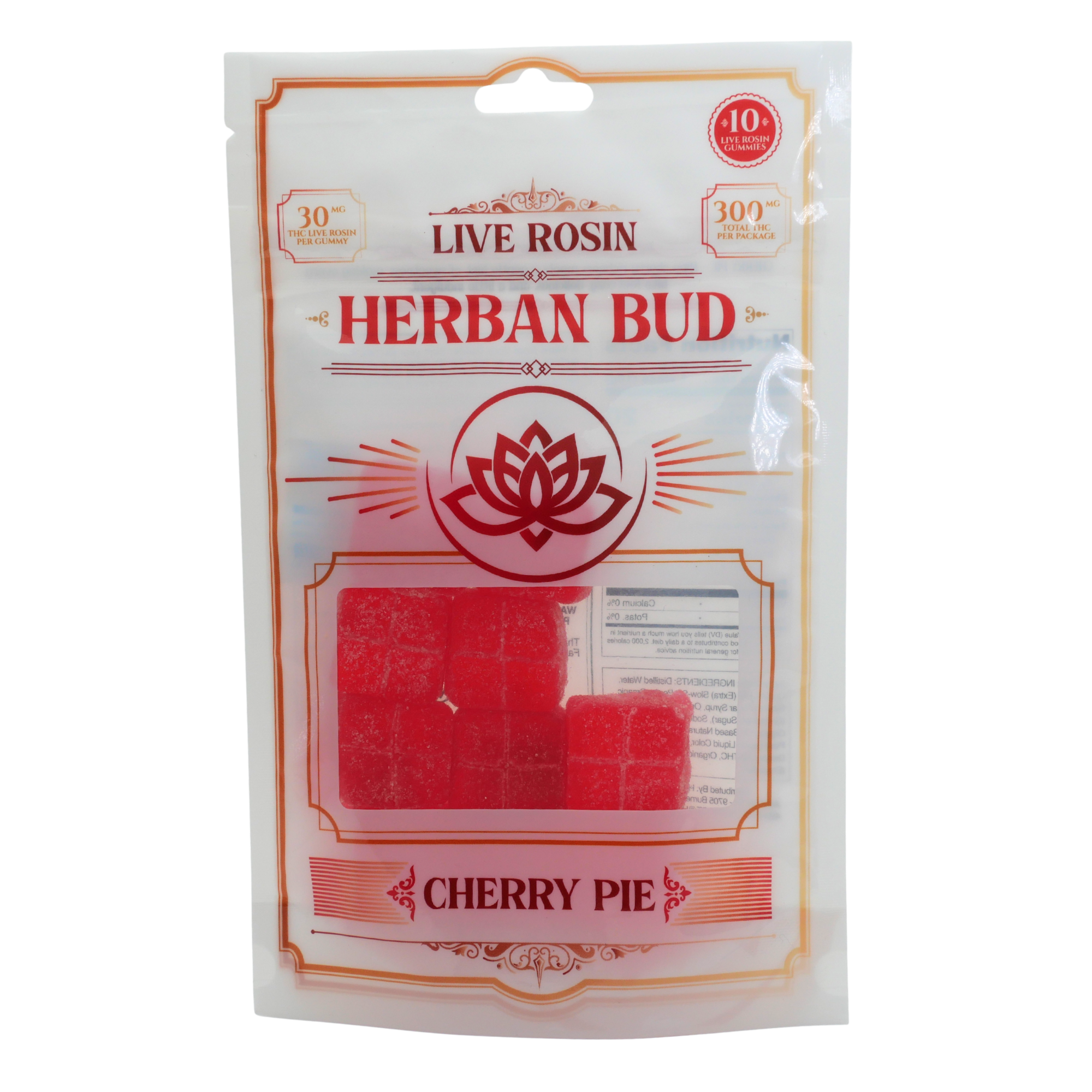 Herban Bud Live Rosin Gummies: Cherry Pie Puffy Parcel