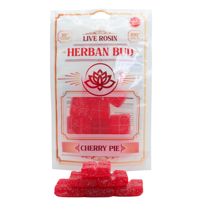 Herban Bud Live Rosin Gummies: Cherry Pie Puffy Parcel