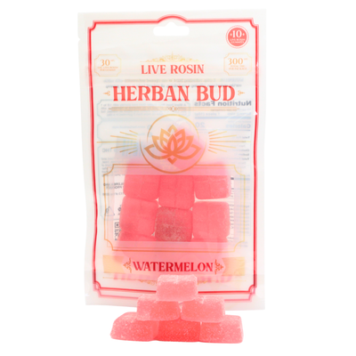 Herban Bud Live Rosin Gummies: Watermelon Puffy Parcel
