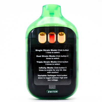 Boutiq Switch Liquid Live Diamonds rechargeable vape: Lime Haze + Slimeade + Starfruit (2g) Puffy Parcel