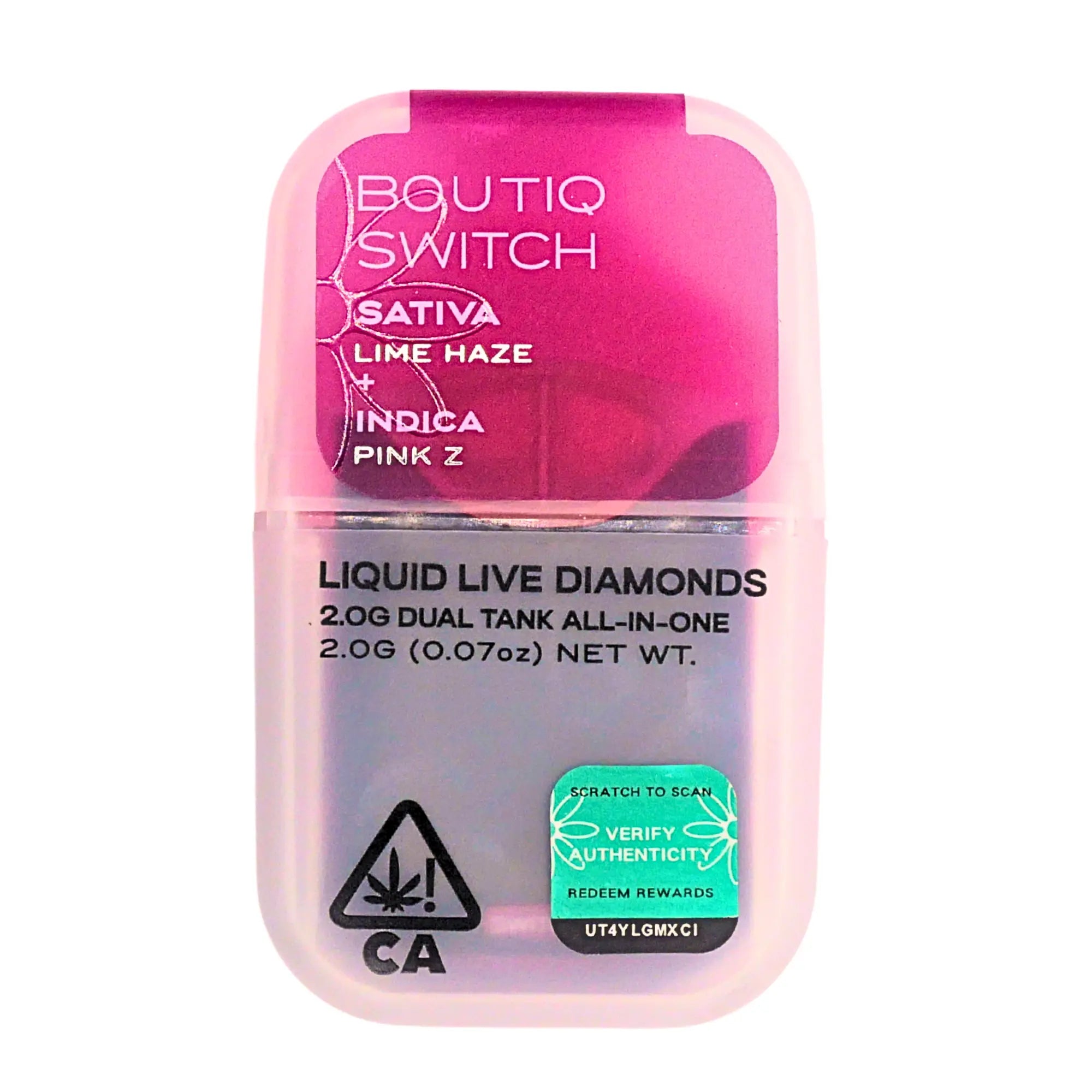 Boutiq Switch Liquid Live Diamonds disposable vape: Lime Haze + Pink Z (2g) - Puffy Parcel