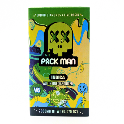 Pack Man Liquid Diamonds + Live Resin vape: Mojito (2g) Puffy Parcel