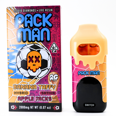 Limited World Cup Pack Man Liquid Diamonds + Live Resin vape: Banana Taffy X Apple Jacks Puffy Parcel