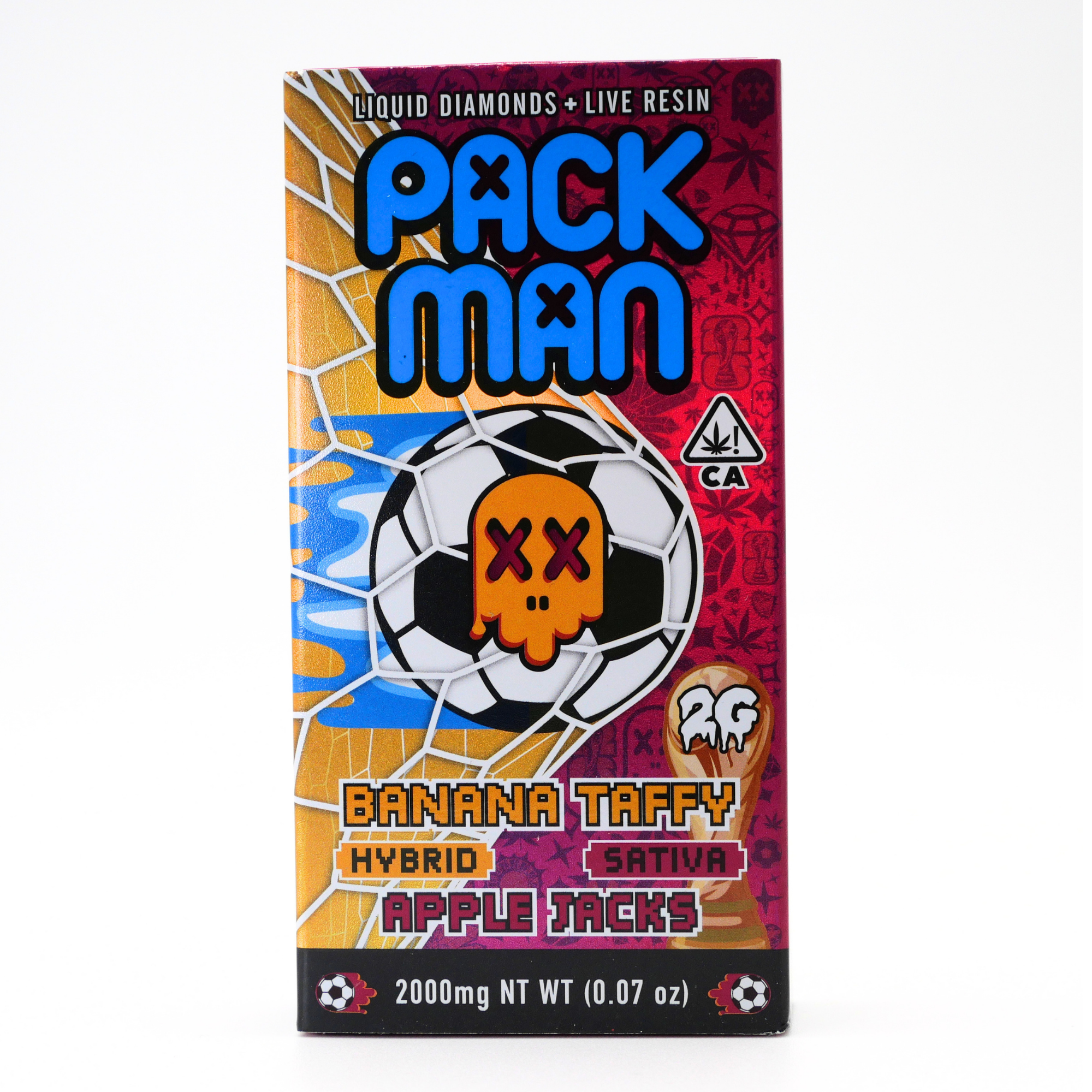 Limited World Cup Pack Man Liquid Diamonds + Live Resin vape: Banana Taffy X Apple Jacks Puffy Parcel