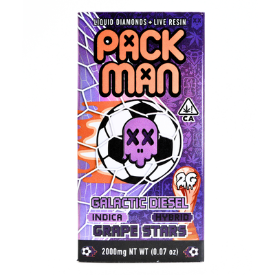 Limited World Cup Pack Man Liquid Diamonds + Live Resin Vape:Galactic Diesel (Indica) + Grape Stars (Hybrid)(2g) Puffy Parcel