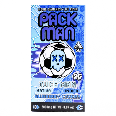 Limited World Cup Pack Man Liquid Diamonds + Live Resin Vape: Juice Man (Sativa) x Blueberry Cookies (Indica)(2g) Puffy Parcel