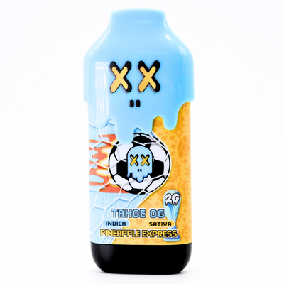Limited World Cup Pack Man Liquid Diamonds + Live Resin Vape:Tahoe OG (Indica) + Pineapple Express (Sativa)(2g) Puffy Parcel