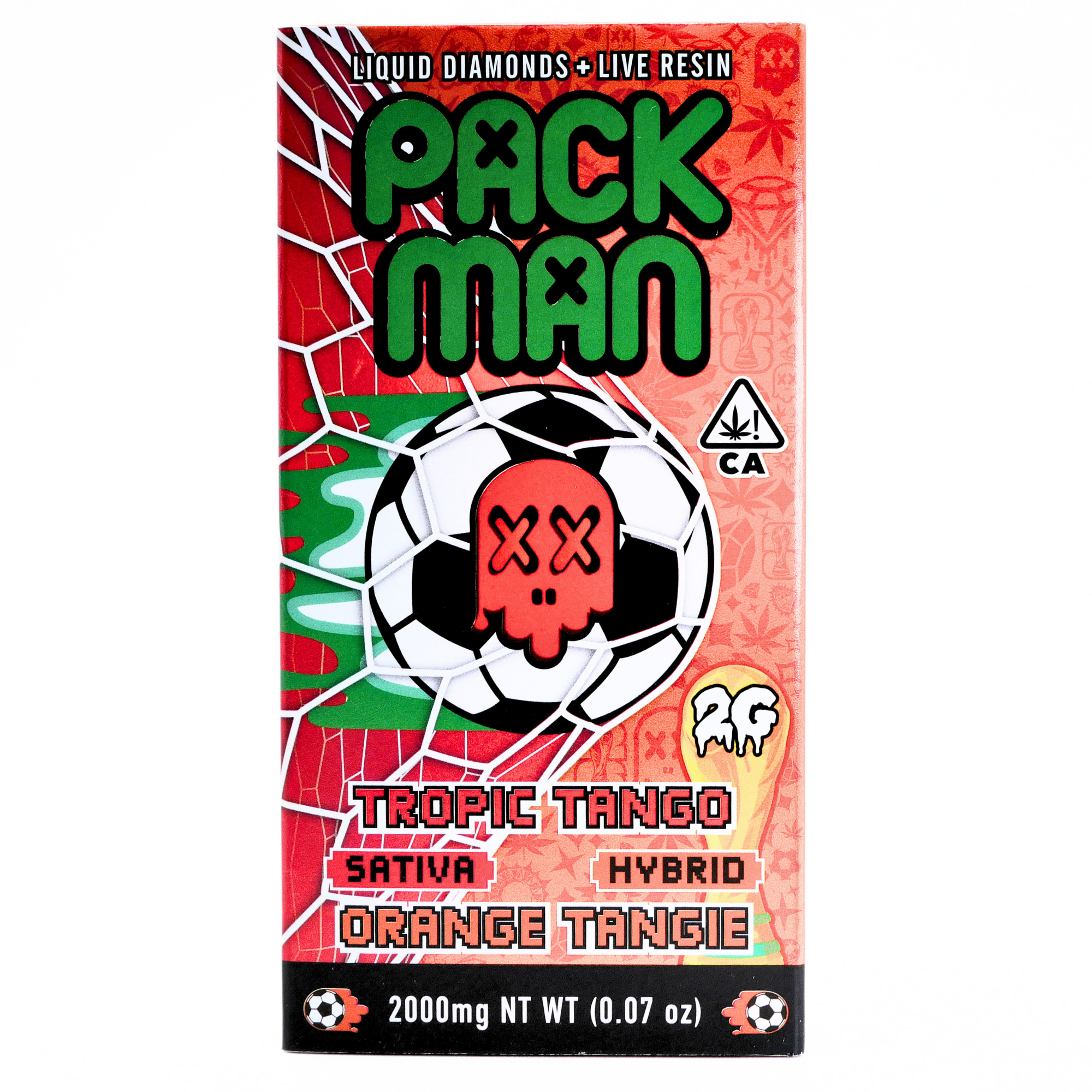 Limited World Cup Pack Man Liquid Diamonds + Live Resin Vape: Tropic Tango X Orange Tangie Puffy Parcel