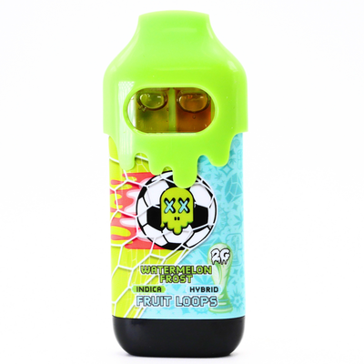 Limited World Cup Pack Man Liquid Diamonds + Live Resin Vape: Watermelon Frost (Indica) + Fruit Loops (Hybrid)(2g) Puffy Parcel