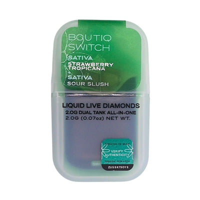 Boutiq Switch Liquid Live Diamonds disposable vape: Strawberry Tropicana + Sour Slush (2g) - Puffy Parcel